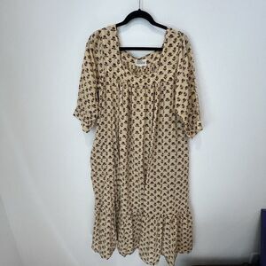 Naked Generation Women’s Dress Size L Bohemian Floral Lagenlook Prairie Cotton